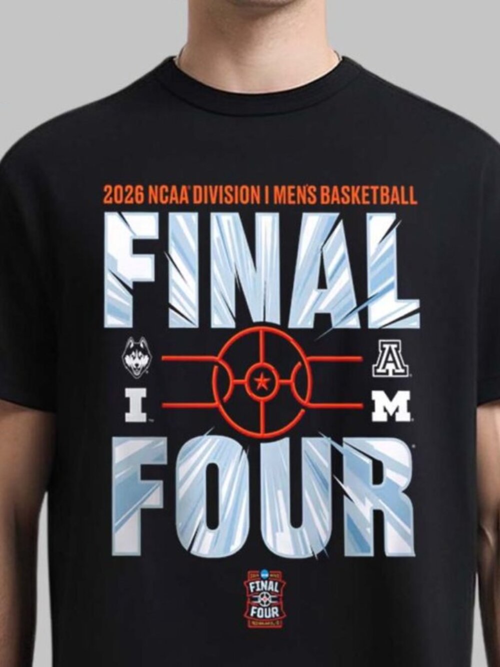 2026 NCAA Men’s Basketball Tournament March Madness Final Four Bracket T-Shirt